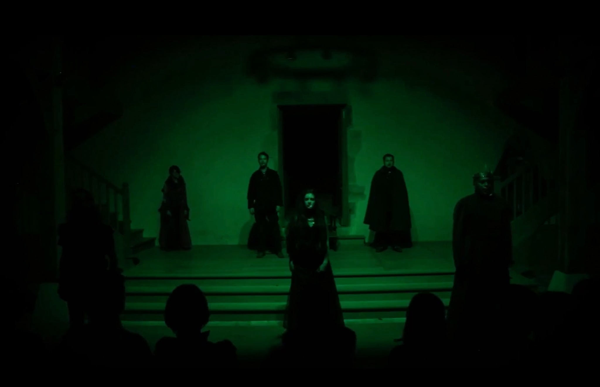 The dark court of Camelot under green light